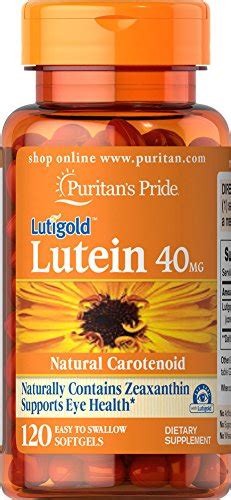 Puritans Pride Lutein 40 Mg With Zeaxanthin Softgels 120 Count