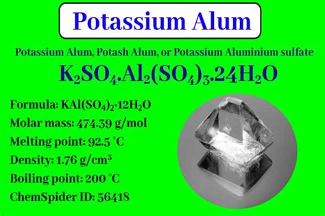 Potassium Alum Properties Preparation Uses Chemistry Page