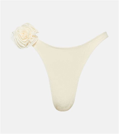 Appliqué high leg bikini bottoms in white Same Mytheresa
