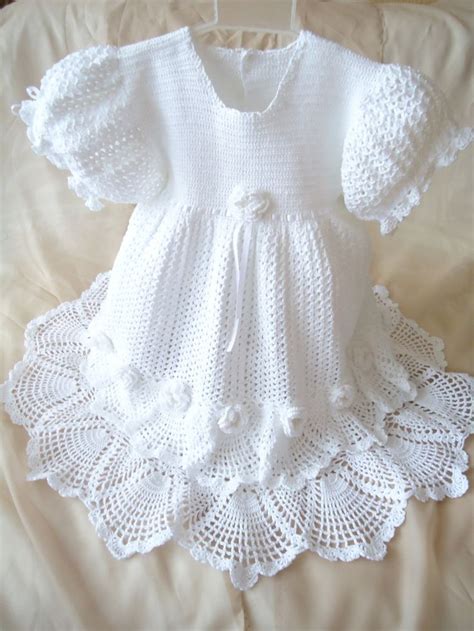 Crochet Girl S Dress Crocheted White Dress Christening Dress