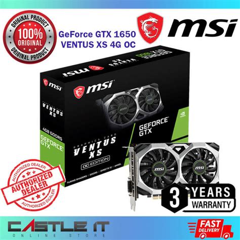 MSI GTX 1650 VENTUS XS OC V3 Nvidia GeForce 4GB GDDR6 Graphic Card ...