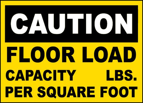 Traffic And Warehouse Signs Caution Floor Load Capacity Sign 12 X 18 Aluminum Sign Street