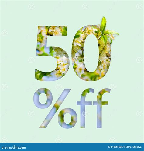 El 50% El Cincuenta Por Ciento Del Descuento El Concepto Creativo De