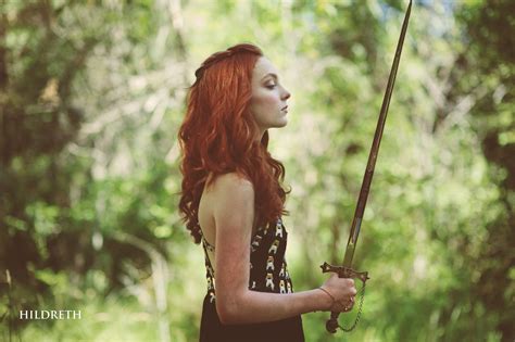 Wallpaper Charles Hildreth Model Redhead Side View Profile Sword Depth Of Field Women