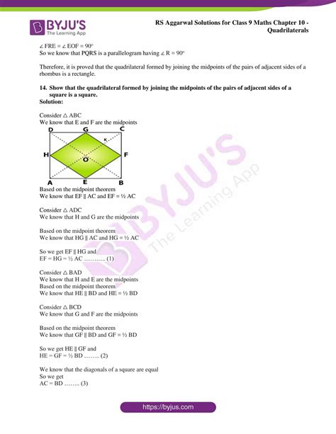 Free Rs Aggarwal Solutions For Class Chapter Quadrilaterals