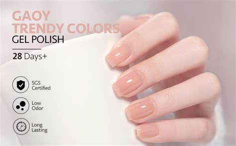 Amazon GAOY Gel Nail Polish Kit Colors Ml Jelly Pink Nude Milky White Sheer Soak Off