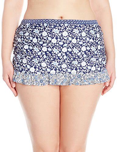 Jessica Simpson Women S Plus Size Patched Up Ditsy Floral Ruffle Skirted Bikini Bottom Peri