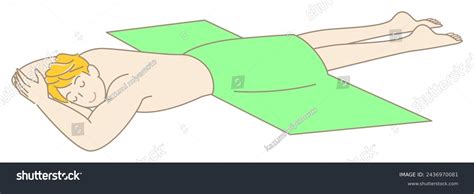 Cute Naked Man Lying On His Stock Vector Royalty Free Shutterstock