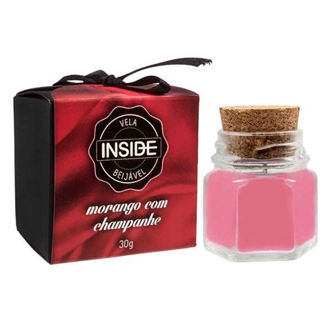 Vela Beijável para Massagem Morango Champanhe g Sex Shop Castelo dos Prazeres Líder em