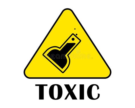Toxic Substance Sign Flask With Chemical Liquid Yellow Prohibited