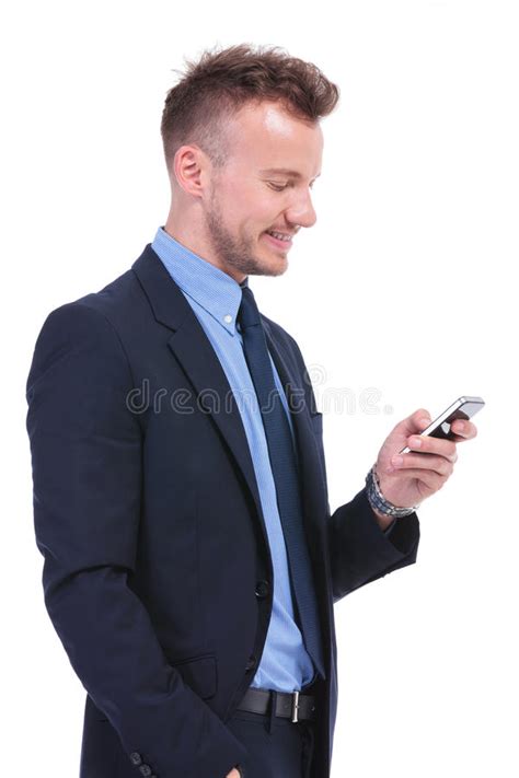 Business Man Texting Stock Image Image Of Businessperson