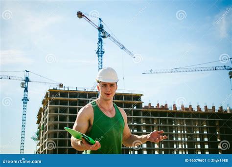 Handsome Male Athlete Man With Naked Torso Stock Image Image Of Happy Fitness 96079601