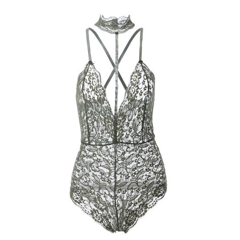 Femmes Sexy Dentelle Dos Nu Combinaison Sexy Lingerie Body Bandage Culotte Ouverte Ouvrir Le Dos