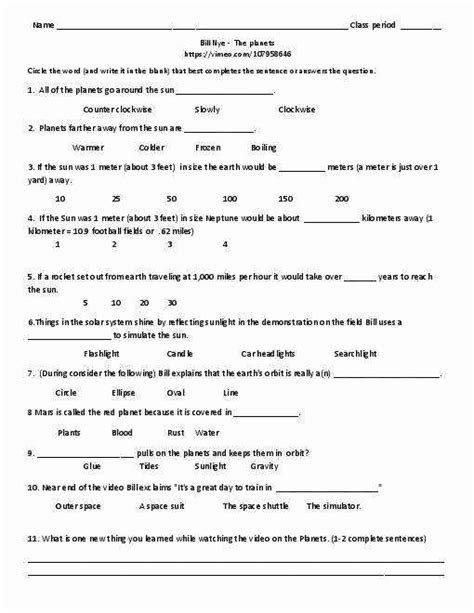 Bill Nye Nuclear Energy Worksheet