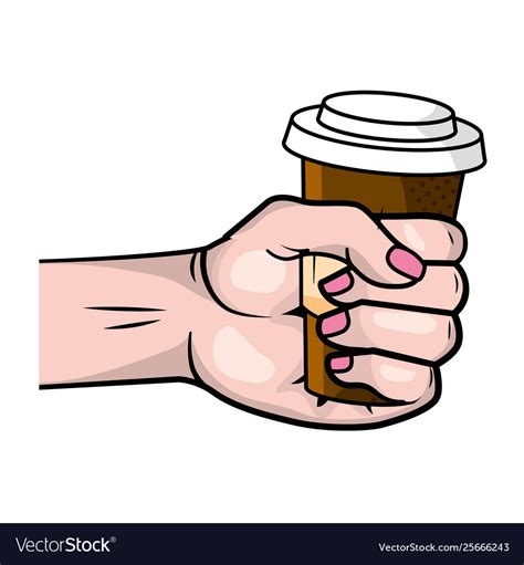 Hand Holding A Coffee Paper Cup Royalty Free Vector Image