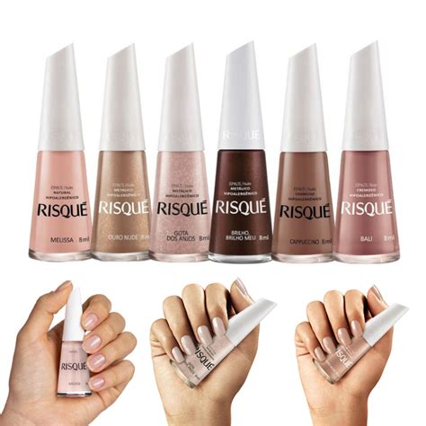 Kit Esmaltes Risque Hipoalergênicos Tons Nude Shopee Brasil