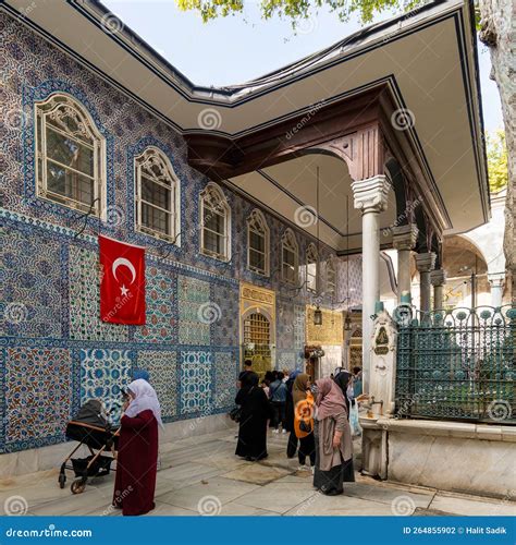 People Praying In Front Of The Tomb Of Abu Ayyub Al Ansari At Eyup