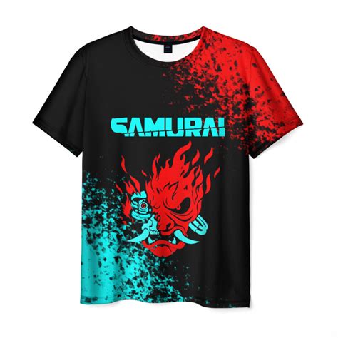 Mens T Shirt Cyberpunk 2077 Samurai Merch Print Idolstore