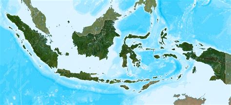 premium photo blank isolated physical satellite map  indonesia