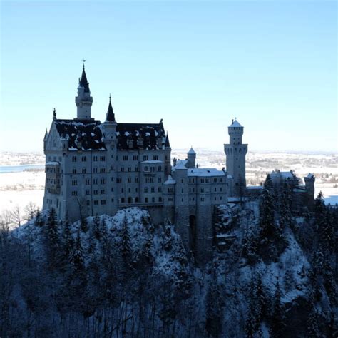 130+ Neuschwanstein Castle In Winter Landscape Fussen Germany Stock ...