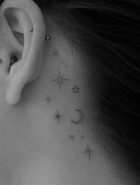 Whispered Ink 40 The Beauty Of Ear Tattoos Stars Behind Ear Tattoos Behind Ear Tattoos Star