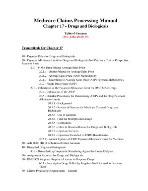 Fillable Online Medicare Claims Processing Manual Chapter Drugs