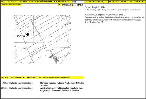 A Z P KARTA EWIDENCYJNA ZABYTKU ARCHEOLOGICZNEGO A T X N W P L PDF