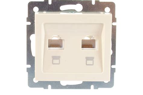 Двойная компьютерная розетка LEZARD RAIN крем 703-0388-141 - выгодная ...
