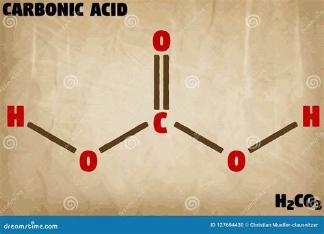 Detailed Illustration Of The Molecule Of Carbonic Acid Acid Stock