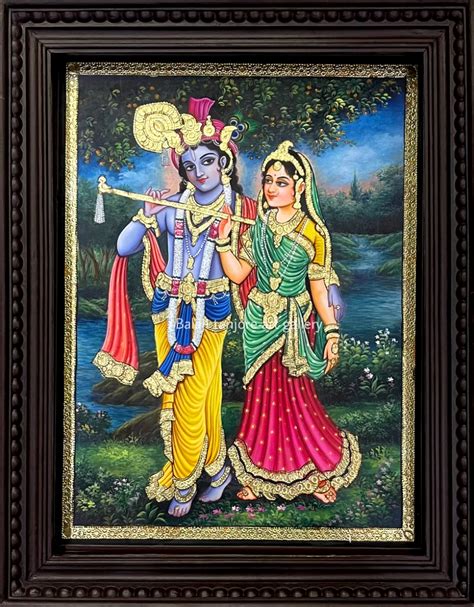 Radha Krishna Semi Embossing Tanjore Painting Same Day Shipping