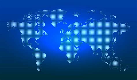 Dark Blue Digital World Map Vector Background 24866692 Vector Art at ...