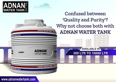 ADNAN White 3000 Ltr Plastic Water Storage Tank Triple Layer At Rs