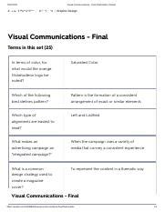 Visual Communications Final Flashcards Answerkey Pdf