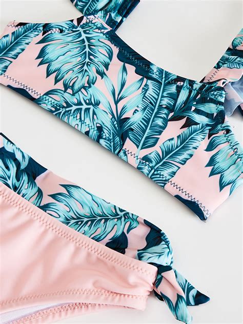 YEŞİL Kız Bebek Bikini Takımı Anne Kız Kombini S Z LRR LCW