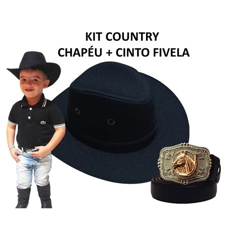 Kit Country Infantil Cinto Fivela Chap U Cowboy Sertanejo Cavalgada