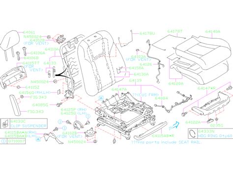 2009 Subaru Outback Power Seat Wiring Harness Left 64126AN01A