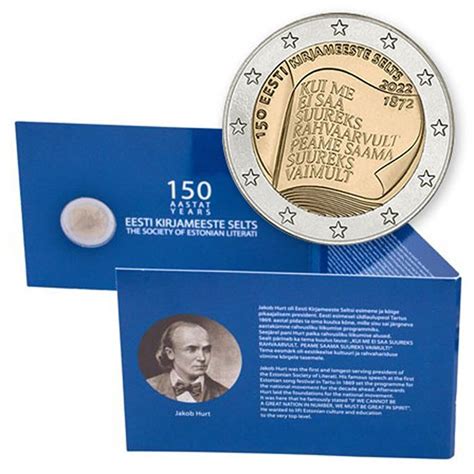 Estland 2 Euro Literati 2022 BU Coincard Kingofcoins Nl