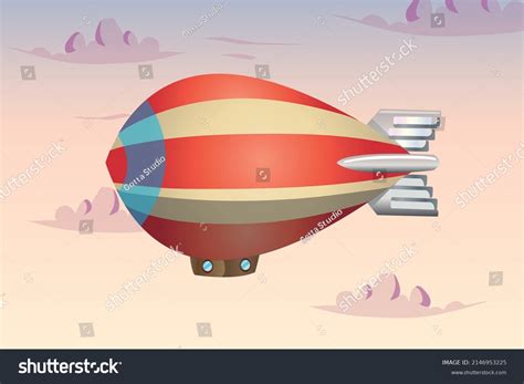 Zeppelin Vector Illustration Cartoon Style Stock Vector (Royalty Free) 2146953225 | Shutterstock