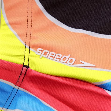 Women S FLU3NTE Print Long Sleeve Bikini Crop Top Black Speedo USA