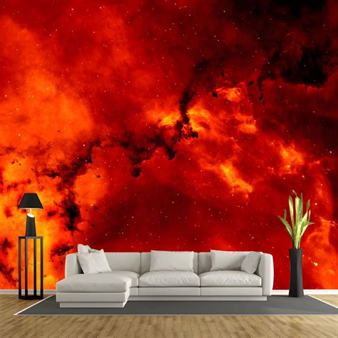 Starry Sky Mural Wallpaper For Decoration Modern Living Room Wall Covering 237 X 158 Red