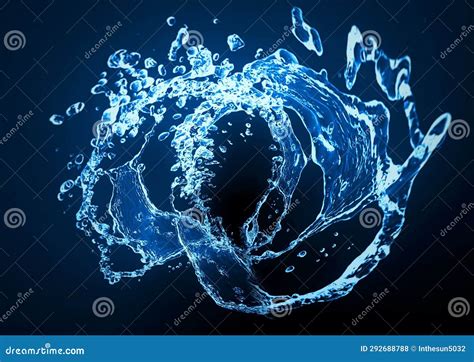 Abstract Background With Swirling Blue Water Waves Stock Illustration