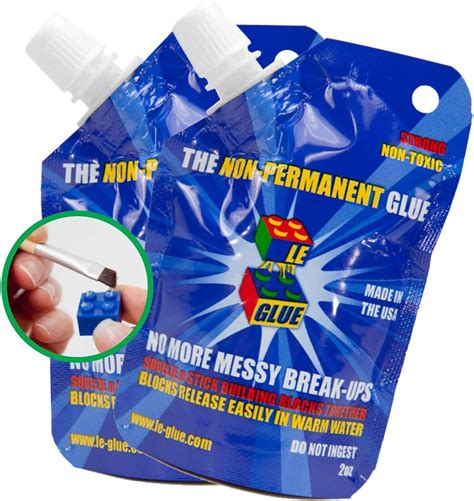 Amazon.com: Le Glue Temporary Glue 2 Pack - Compatible with Legos - Non