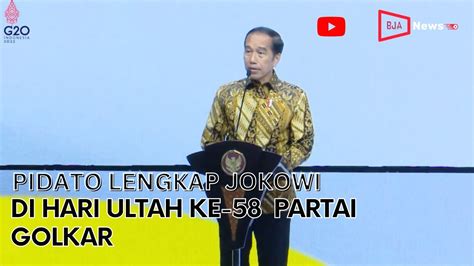 Di Ultah Ke Partai Golkar Jokowi Saya Kaget Malam Hari Ini Pak