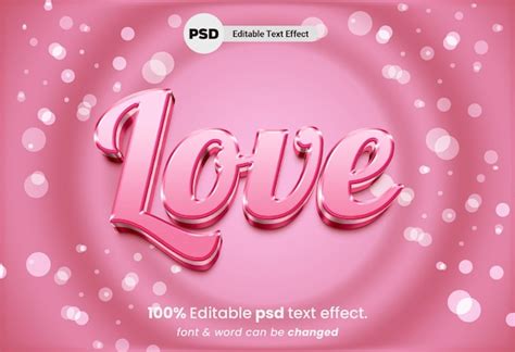 Amo Efeito De Texto Psd Edit Vel Em D Psd Premium