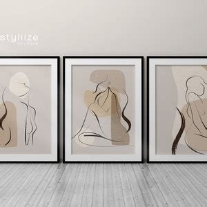 Neutral Wall Prints Naked Line Art Wall Decor Neutral Abstract Art Nude Line Art Bedroom