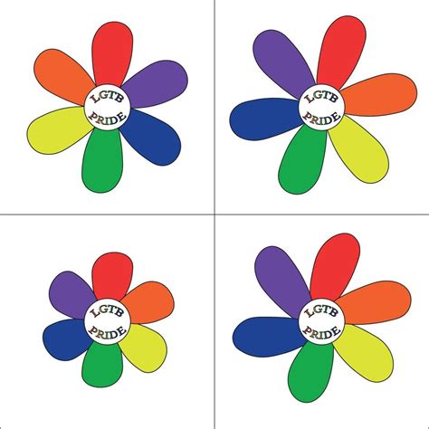Pride Concept Set Flowers With Gay Pride Colors 9600507 Vector Art At