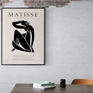 Henri Matisse Black Nude Art Print Matisse Exhibition Poster Matisse