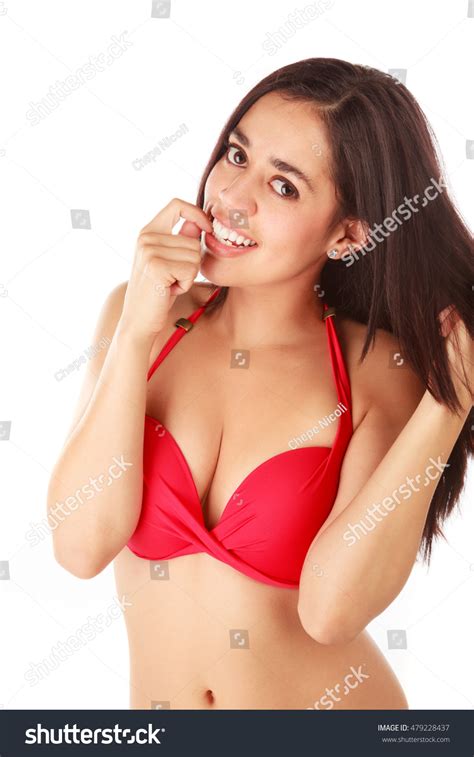 Lbeautiful Latin Girl Bikini Isolated White Stock Photo 479228437 Shutterstock
