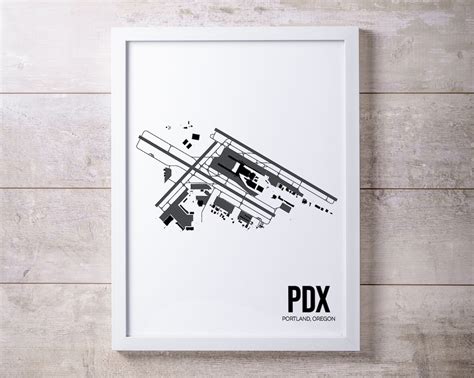 PDX Portland International Airport Map Print, Portland, OR, Minimalist Home Decor, Gift for ...