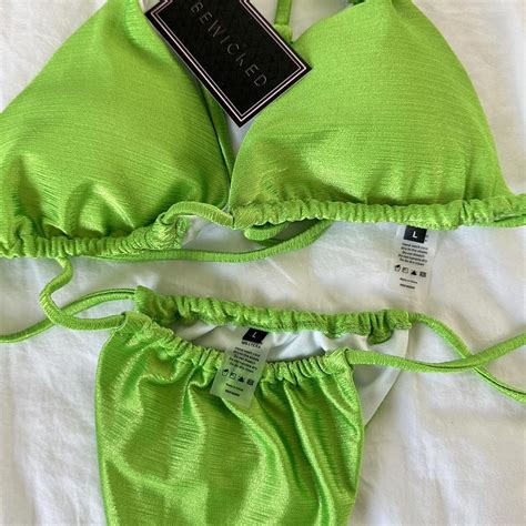 Piece Green Bikini Unfortunately The Strings On Depop